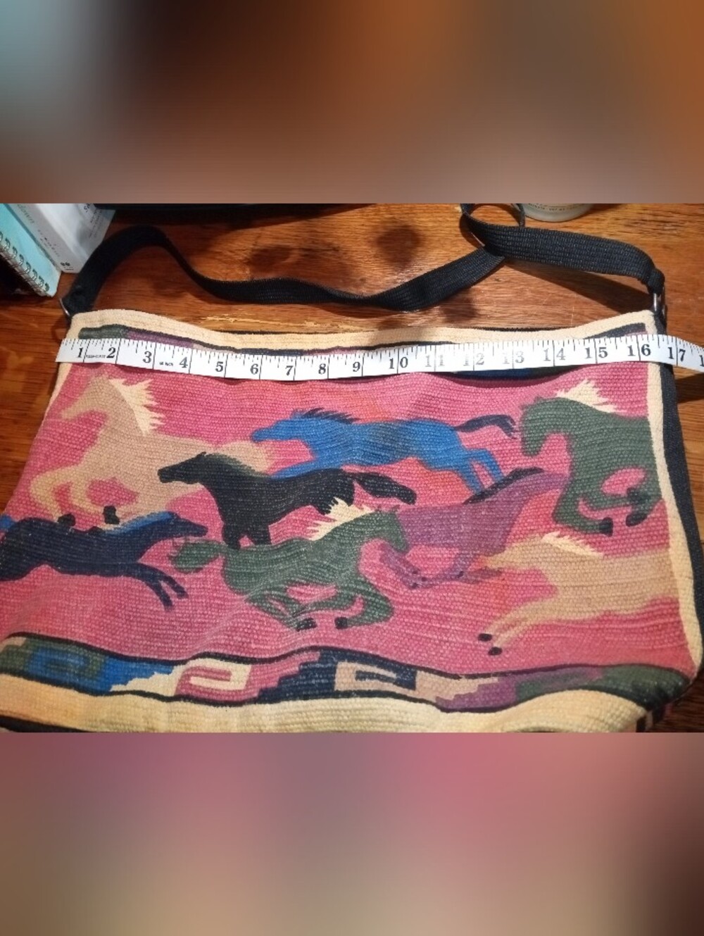 Tapestry Southwestern Horse Print Crossbody Bag